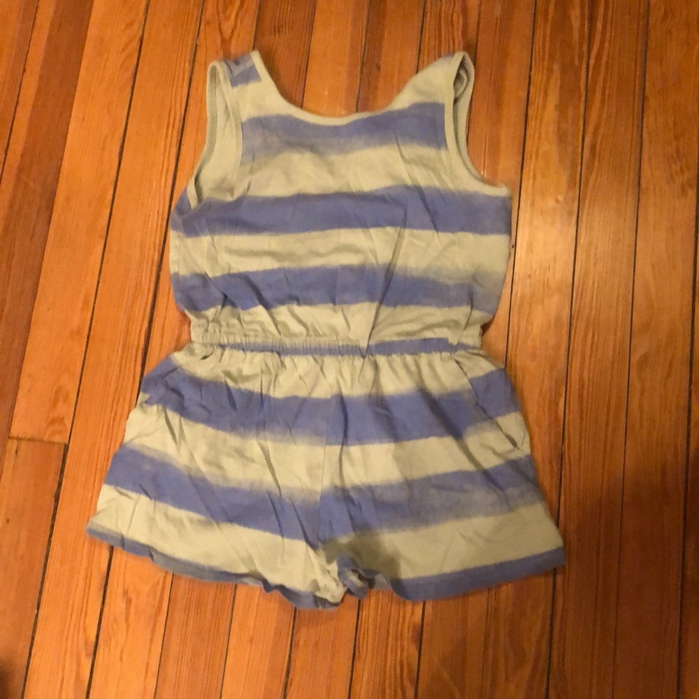 Teal and blue romper